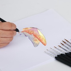 10Pcs Fine Tip Detail Paint Brushes Miniature Model for Acrylic Watercolor Oil