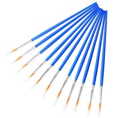 50 Pcs Fine Tip Paint Brushes,Small Brush Bulk for Detail Painting, Blue