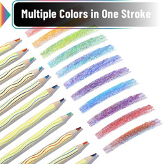 Rainbow Pencils, 48 Pack, 7 Color in 1 Rainbow Colored Pencil, Fun Pencils for K