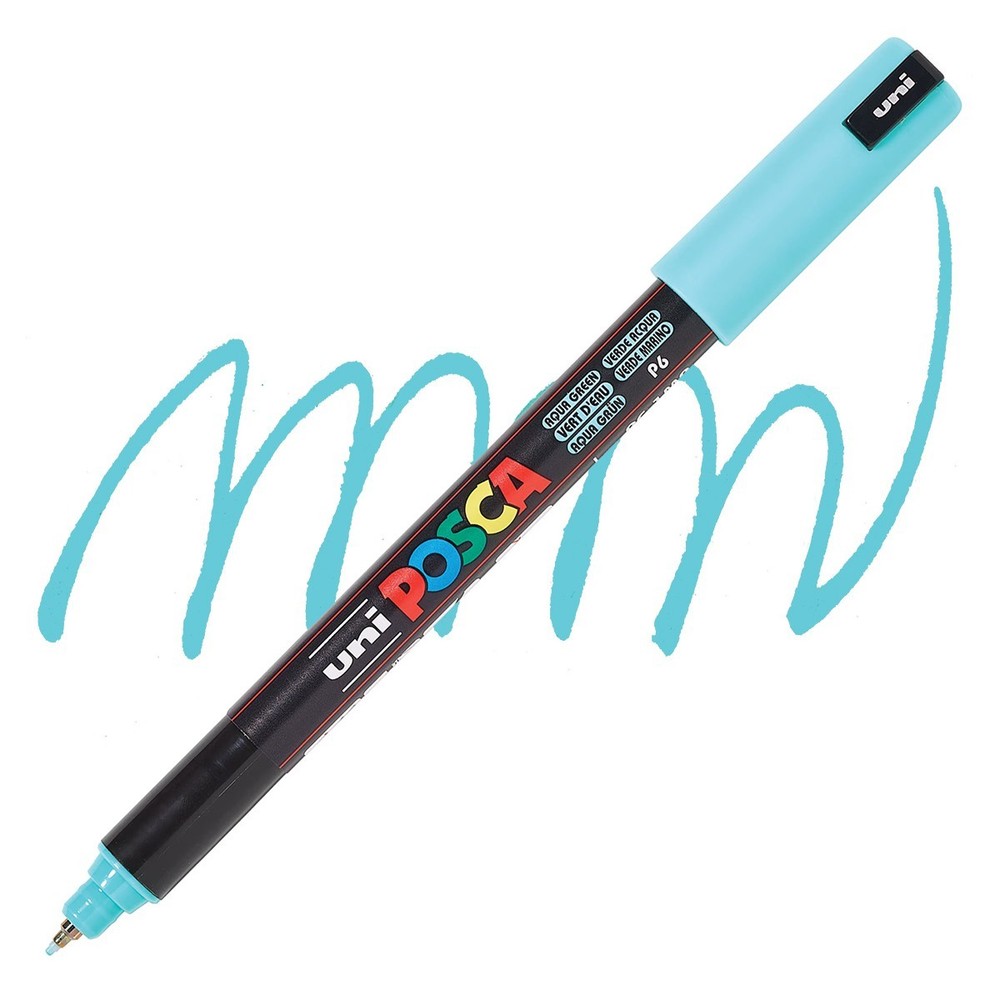 Posca Markers, Paint Marker, Aqua Green, 1MR Extra Fine Tip, Metal, Acrylic