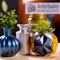 Metallic Acrylic Paint – 2 oz Sahara Gold, Indoor/Outdoor Use, Non-Toxic Formula