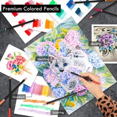 144 Pack Drawing Sketching Coloring Set,Include 120 Professional Soft Core Color