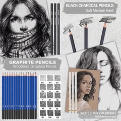 80 Drawing Sketching Kit Set – Pro Art Supplies with Sketchbook & Watercolor …