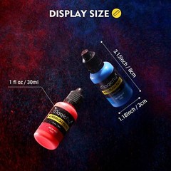16-Color Acrylic Airbrush Paint Set 30ml Opaque/Neon Water-Based for Artists