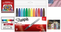Bold Fine Tip Permanent Markers, 12 Assorted Colors for Ultimate Expression