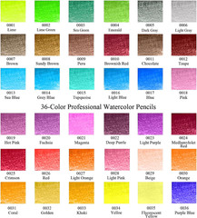 36-Color Watercolor Pencils, Water Color Pencils Set, Artist Drawing Pencils, Co