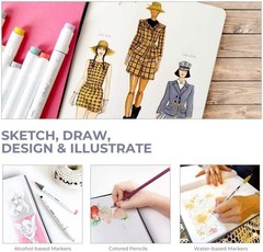 Marker Sketchbook – 200GSM Heavyweight Acid-Free Paper, 156 Pages (78 Sheets)