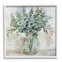 Soothing Eucalyptus Flower Herb Arrangement Rustic Jar Design by Nan Framed Natu