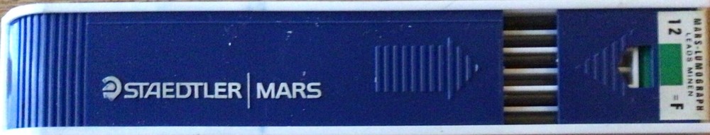 Staedtler Mars Vintage Lumograph Drawing Leads F 12 Leads per Lead Box 200-F