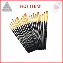 Transon 20pcs Art Painting Brush Set for Acrylic Watercolor Gouache Hobby Craft