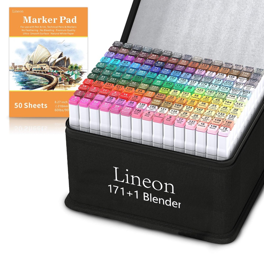172 Colors Alcohol Based Dual Tip Art Markers, 171+1 Blender Permanent Marker…