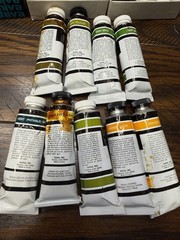 Vintage Shiva Signature Oil Paint Lot 28 Tubes Green Gold Phthalo Leaf Green