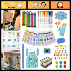 Kids Art Easel Accessory Set – 100+ Painting, Drawing & Craft Supplies for Ages