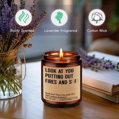 GSPY Scented Candle, Firefighter Gifts 2.7 inches (W) x 3.5 (H), Brown