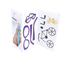 3D Printing Pen W/ Display 3 Colors of PLA Filament Stencil Book Guide & Charger