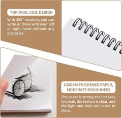2 Pack Sketch Book, 5.8” x 8.3” Small Sketch Pad,100GSM/68LB Sketchbook for Draw