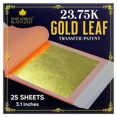 Gold Leaf 23.75K Real 25 Sheets 3.1 inch Transfer Patent BARNABAS BLATTGOLD Arts