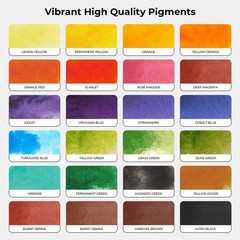 24 Colors Watercolor Paint Set,Semi-Moist Watercolor Paint with Wood Box,100%…