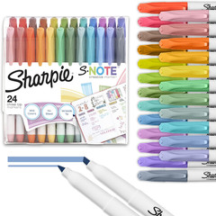 S-Note Creative Markers, Pastel Highlighters, Art Marker Set, Assorted Colors, C