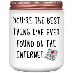 Homsolver Gifts for Girlfriend, Her, Wife, Funny Lavender Candle Large, White