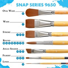 3pc Paintbrush Set Snap Series White Handle Art Brushes Set