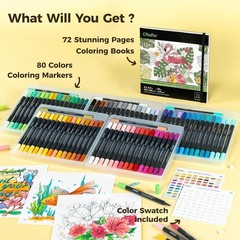Artisan Marker Set: 80 Colors & 72 Bleed-Proof Pages for Versatile Creations