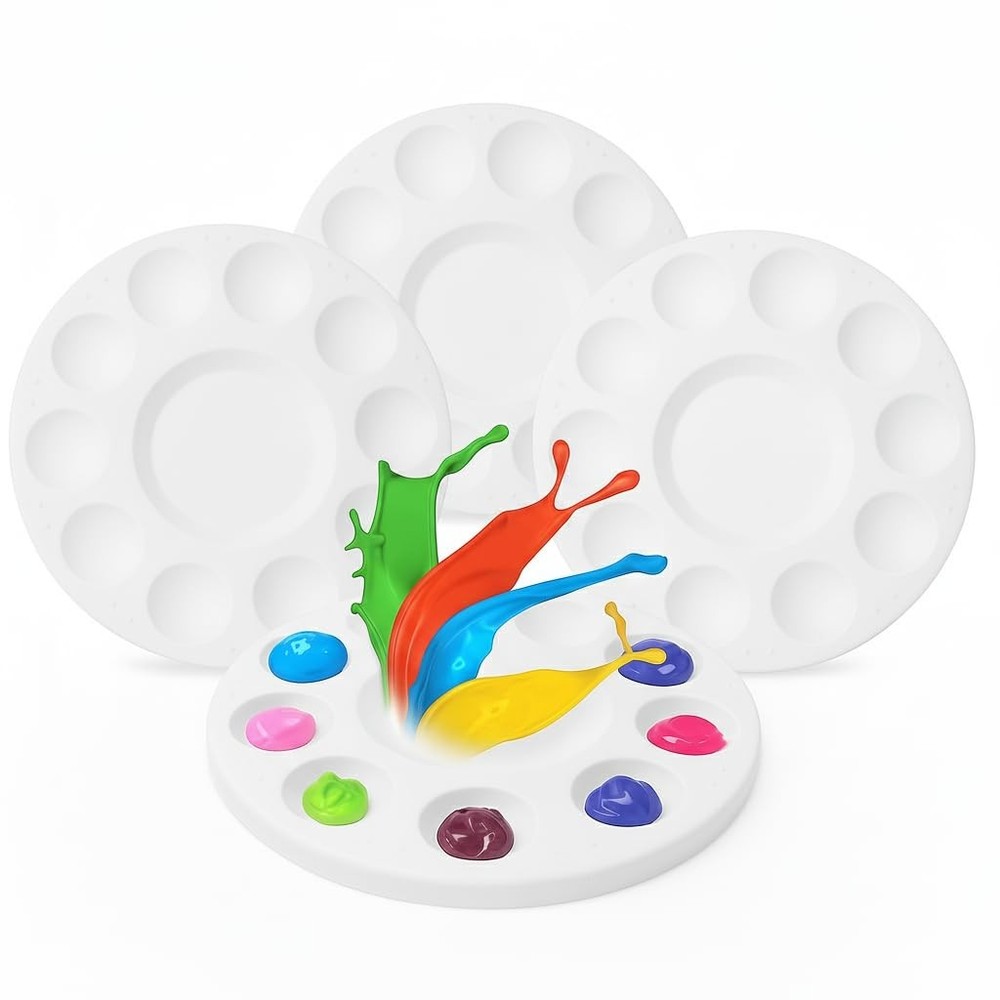 Mr. Pen- Round Paint Tray Palettes, 4 Pack 4 Pack, White