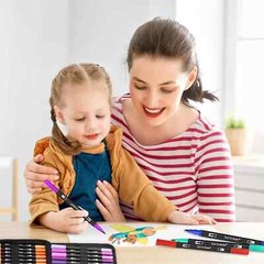 Non-Toxic 12pcs-120pcs Double Headed Drawing Art Marker Pen Dual Tip Adults Kids