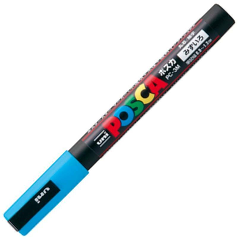 Uni Posca PC3M.8 Water-Based Paint Marker, Fine Point, Light Blue