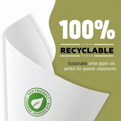 White Art Easel Paper Roll 12 Inch by 75 Feet 100 Percent Recyclable Non-Yell…
