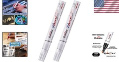 Versatile Quick-Drying White Markers – 2-Piece Set for Metal, Wood, Glass & More