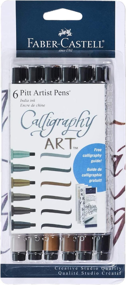 Calligraphy Pitt Artist Pen Set – 6 Subtle Toned Calligraphy Pens