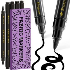 5 Black Fabric Markers for Clothes and Textiles – Permanent No-Bleed Fabric D…
