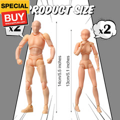 4 Sets Action Figures PVC Body Artists Model posable Drawing Mannequin for Paint