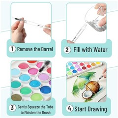 Mr. Pen- Watercolor Brush Pens, 12 pcs, 6 1 Count (Pack of 12), Multicolored