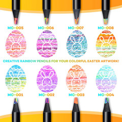 Art Supplies for Kids Teens Adults, 8 Rainbow Pencils Drawing Supplies, Jumbo Mu