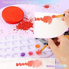 Paint Set, 48 Colors Non-toxic Watercolor Paint with a Brush Blue box