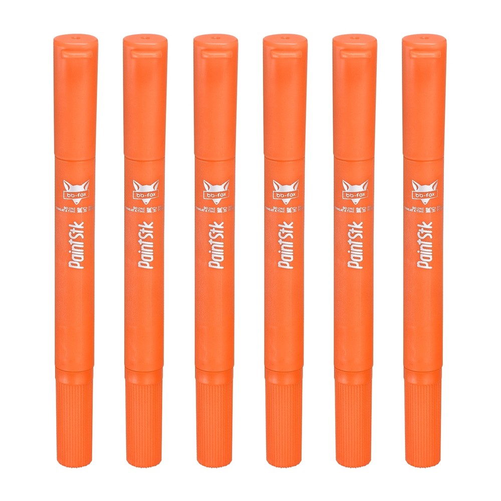 6 Pcs Tempera Paint Sticks, Long Paint Markers, Dark Orange