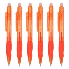 6Pcs Erasable Gel Pens, Retractable Fine Point 0.5mm Marking Pen, Orange
