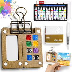 Mini Watercolor Paint Set, Portable Watercolor Paint Travel Set, 12 Color Poc…