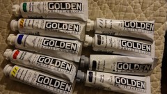 Golden Heavy-body Acrylic Paint 9 – 2 ounce Tubes Lot 13