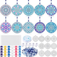 WinnerWhy 30 Sets Winter Snowflake Suncatcher Window Art Kits DIY Craft Kids