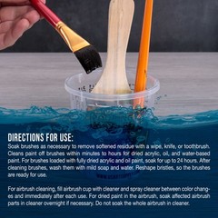 16oz Brush Cleaner, Restorer, Clean Dried Paint Brushes, Airbrushes, Acrylic Oil