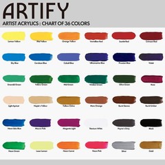 ARTIFY Acrylic Paint, Set Of 36 Color (1.29 oz, 38ml) with a storage box, Ric…