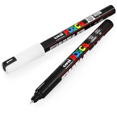 Uni PC-1MR 0.7mm Paint Marker – Black and White (Pack of 2)