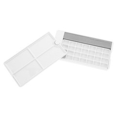 Watercolor Paint Tray: 28 Well Empty Watercolor Palette Small Rotate Paint Box