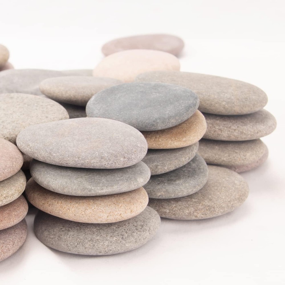 about 97 Pcs 102 Pcs18.2 Pounds Painting Rocks2.26″3.49″ River Rocksflat Sto