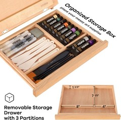VISWIN Tabletop Easel with Drawer & Palette – Adjustable Beech Wood Sketch Box