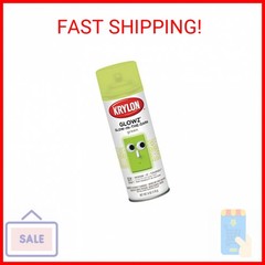 Krylon K03150 Glowz Glow-in-The-Dark Paint, Green, 6 Ounce, Aerosol