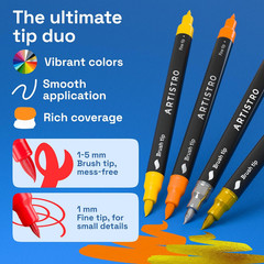 ARTISTRO 50 Acrylic Glass Paint Markers – Paint Pens for Glass Marking, Rock Pai
